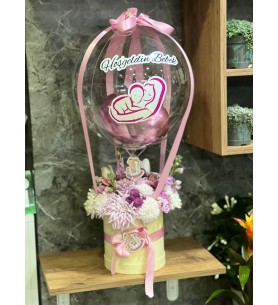 Kız Bebek Balonlu Aranjman